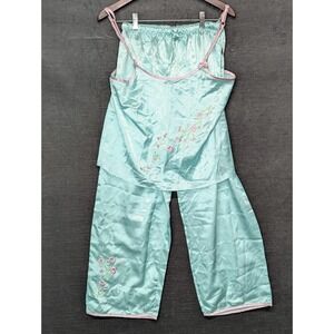 90's Premier Intimates Pajamas 2 Piece Top/Pants Set Cherry Blossoms NOS NWT M